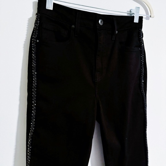 Jonathan Simkhai - Black Embellished Split Hem Jeans - Picture 7 of 9